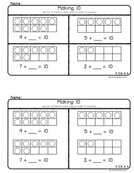 Kindergarten Math Common Core Assessment Booklet by Lisa Rombach