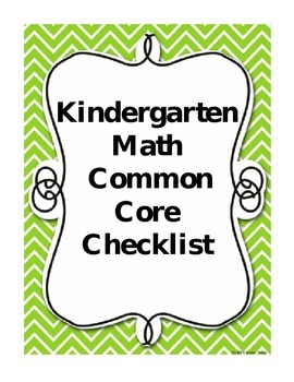 Preview of Kindergarten Math Common Core Checklist