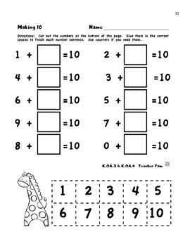 Download Kindergarten Math Worksheets Bundle Addition Subtraction Distance Learning