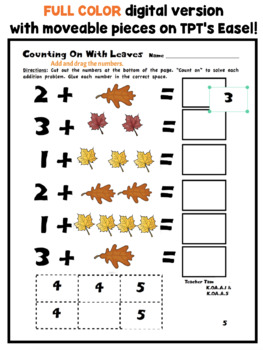 November Math Worksheets for Kindergarten by Teacher Tam | TpT