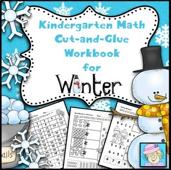 Preview of Winter Math Worksheets Kindergarten NO PREP Addition Subtraction Place Value