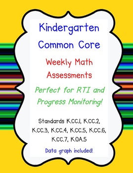 Preview of Kindergarten Math Common Core Progress Monitoring RTI Assessments K.CC & K.OA