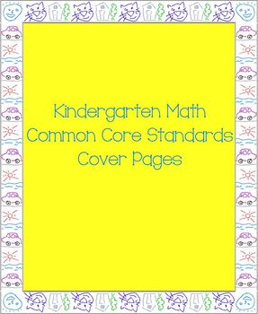 Preview of Kindergarten Math Common Core Standards Cover Pages