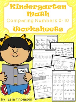 Preview of Kindergarten Math ~ Comparing Numbers 0-10 {Worksheets Only}