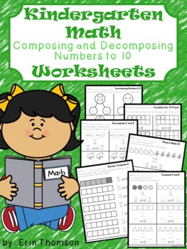Preview of Kindergarten Math ~ Composing and Decomposing Numbers to 10 {Worksheets Only}
