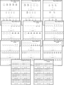Kindergarten Math ~ Composing and Decomposing Numbers to 10 {Worksheets ...