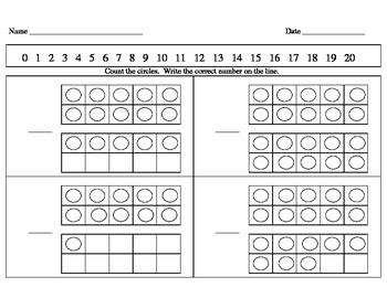 Kindergarten Math Counting Book and Worksheets (1-20) by ...