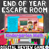 Preview of Kindergarten Math Digital End of Year Review Escape Room Game 