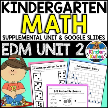 Preview of Kindergarten Math - EDM UNIT 2 Supplemental Worksheet & Vocab | Google Slides
