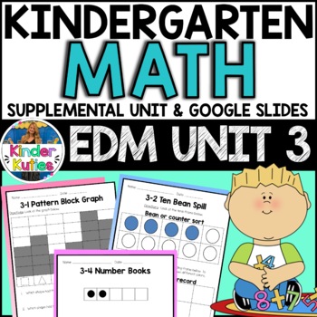 Preview of Kindergarten Math - EDM UNIT 3 Supplemental Worksheet & Vocab | Google Slides