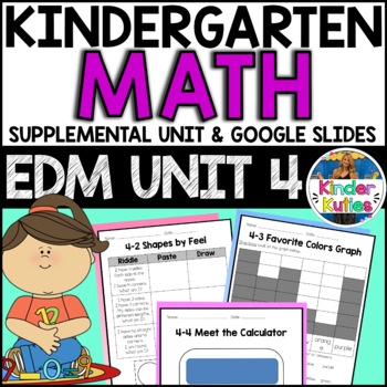 Preview of Kindergarten Math - EDM UNIT 4 Supplemental Worksheet & Vocab | Google Slides