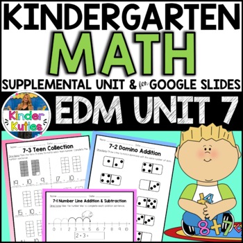 Preview of Kindergarten Math - EDM UNIT 7 Supplemental Worksheet & Vocab | Google Slides