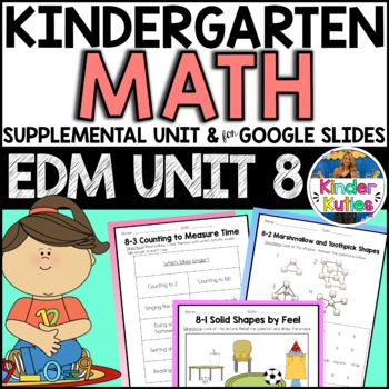 Preview of Kindergarten Math - EDM UNIT 8 Supplemental Worksheet & Vocab | Google Slides