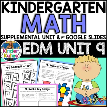 Preview of Kindergarten Math - EDM UNIT 9 Supplemental Worksheet & Vocab | Google Slides