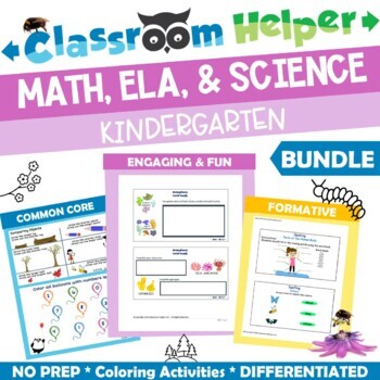 Preview of Kindergarten Math, ELA, and Science Bundle