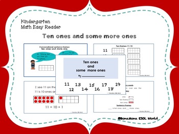 Preview of Kindergarten Math Easy Reader- Ten ones and some more ones