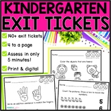 Kindergarten Math Exit Tickets Digital & Printable BUNDLE 