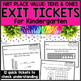 Kindergarten Teen Numbers Math Exit Tickets, Tens & Ones, 