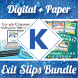 Kindergarten Math Exit Tickets Digital & Paper MEGA Bundle
