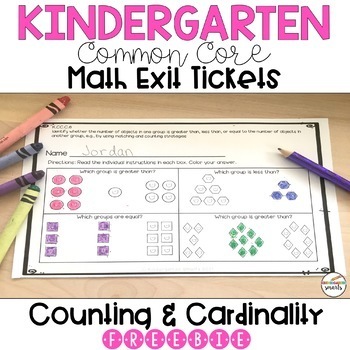 Preview of Kindergarten Math Exit Ticket - Counting and Cardinality - Freebie