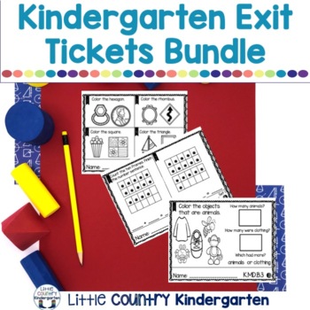 Preview of Kindergarten Math Exit Tickets - Print & Digital Kindergarten Math Assessments