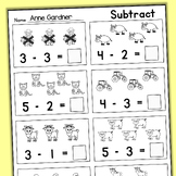 Kindergarten Math: Farm Animal Subtraction within 5 with Pictures