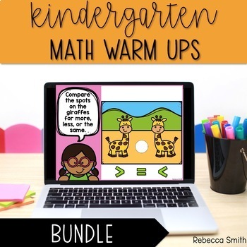 Preview of Kindergarten Math Fluency Warm Ups - Digital Slides