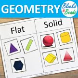Kindergarten MATH Games: Geometry, 2D & 3D, Flat & Solid S