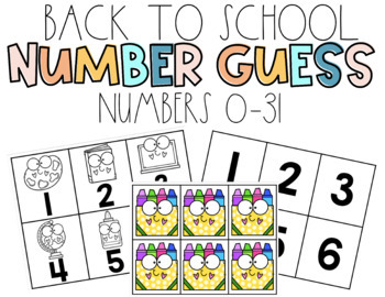 Preview of Kindergarten Math Game | Numbers 0-31 | Back to School