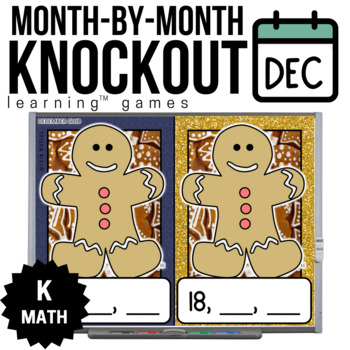 Preview of Kindergarten Math Games - December Math Games - Winter Holidays Knockout + More!