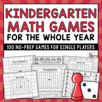 Preview of No-Prep Kindergarten Math Games for the Year