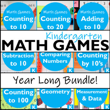 Preview of Kindergarten Math Games: Year Long Bundle