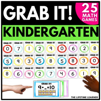 Preview of Kindergarten Math Games Bundle Grab It Math Centers Activities
