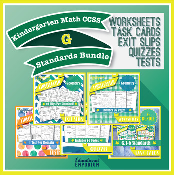 Preview of Kindergarten Math Geometry Curriculum MEGA Bundle ⭐ K.G