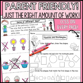Kindergarten Math Homework - 1st Quarter by Fairies and Lesson Plans