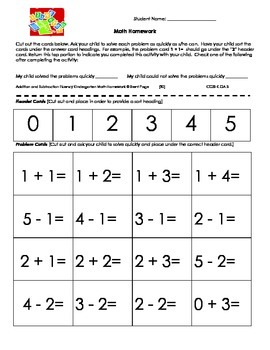 Kindergarten Math Homework Quarter 4 by Brent Page | TpT