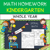 Kindergarten Math Homework - WHOLE YEAR - w/ Digital Optio