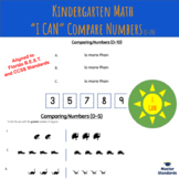 Kindergarten Math "I Can" Compare Objects 0-20 CCSS and NE