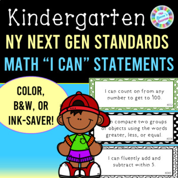 Preview of Kindergarten Math I Can Statements - NY Next Generation Learning Standards