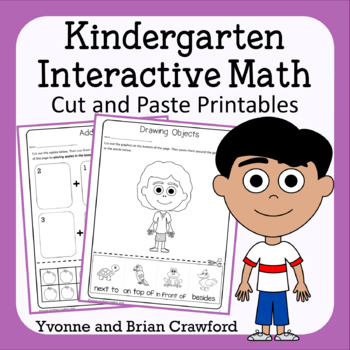 Preview of Kindergarten Math Interactive Cut and Paste Printables | Math Skills Practice