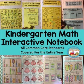 Preview of Kindergarten Math Interactive Notebook, Print or Digital, Common Core Standards