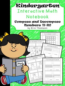 Preview of Kindergarten Math Interactive Notebook ~ Composing and Decomposing Numbers 11-20