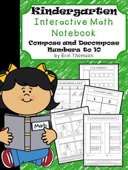 Preview of Kindergarten Math Interactive Notebook ~ Composing and Decomposing Numbers to 10