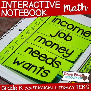 Preview of Kindergarten Math Interactive Notebook: Personal Financial Literacy (TEKS)