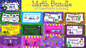 Preview of Kindergarten Math Interactive PowerPoint Bundle!!  16 PowerPoints!! Only $8.00!!