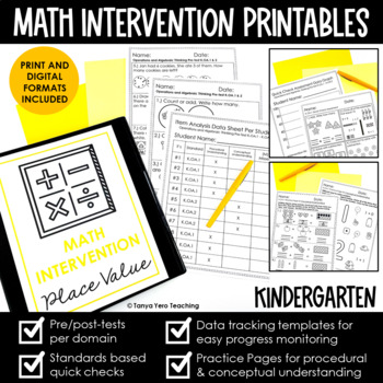 Preview of Math Intervention Kindergarten Binder Yearlong RTI Progress Monitoring Bundle