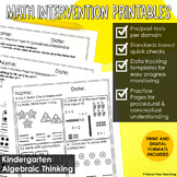 Math Intervention Kindergarten | Algebraic Thinking RTI Pr