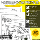 Math Intervention Kindergarten Counting and Cardinality RT