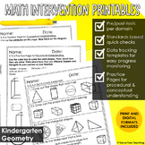 Math Intervention Kindergarten Geometry | RTI Progress Monitoring