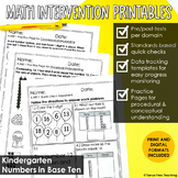 FREE Math Intervention Kindergarten Place Value | RTI Prog
